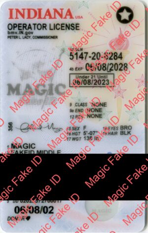 New Indiana U21 Driver License Polycarbonate - Magic Fake IDs
